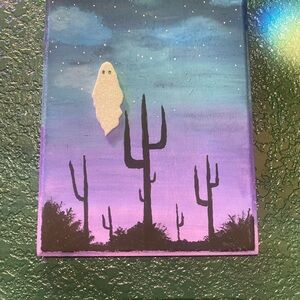 Mystical Ghost in Purple Desert Canvas Art